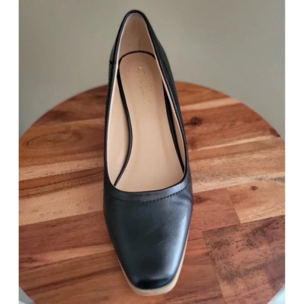 Journee‎ Collection High Heels 8.5 Classic Pumps Black Faux Leather Slip On